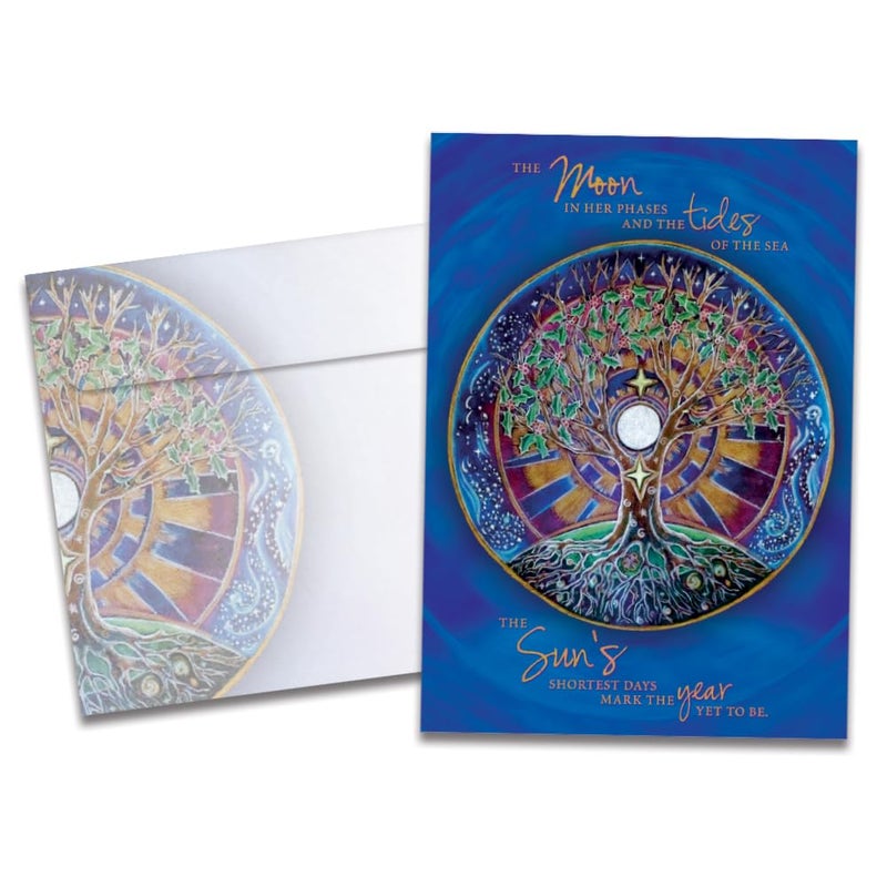 Tree-Free Greetings Solstice Cards and Envelopes, Set of 10, 5 x 7", Winter Solstice Mandala (HB93380) - Image 1